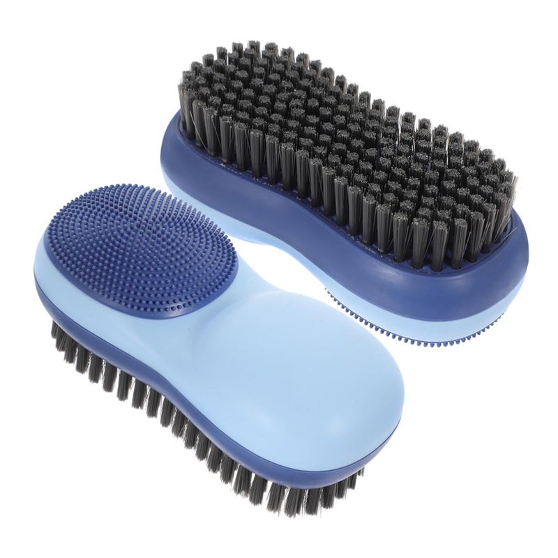 2 Pcs Double Sided Laundry Brush Soft Bristles Clothes Shoe Cleaning Scrub - Image 2