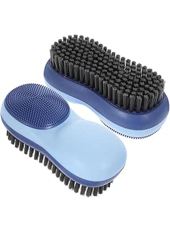 2 Pcs Double Sided Laundry Brush Soft Bristles Clothes Shoe Cleaning Scrub - Image 1