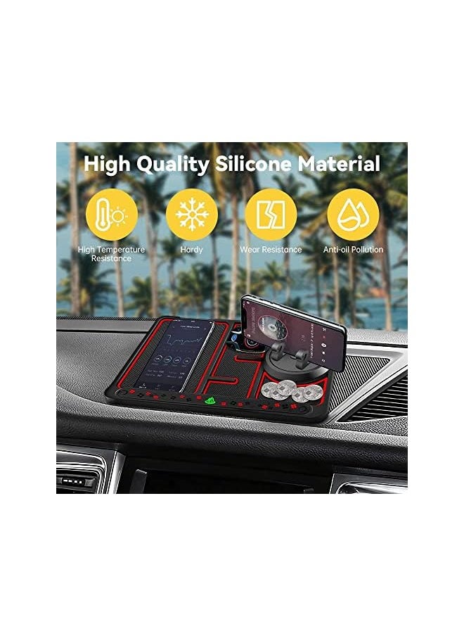 PROMASS - 4 in 1 Non-Slip Phone Pad for Car, Ubitree Anti-Slip Car Phone Dashboard Pad Mat, 360° Rotation Dashboard Phone Holder Pad for Cell Phone, GPS, Sunglasses, Keychains and Coins - Image 1