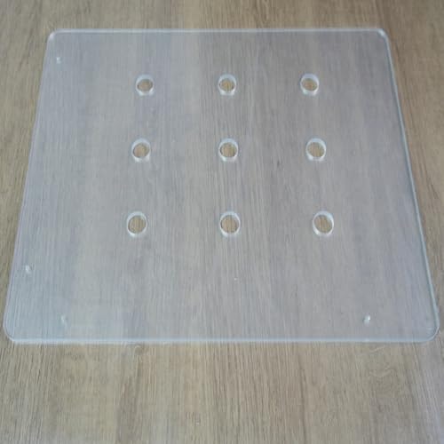 Colini 16 * 12''Transparent Acrylic Dog Hole Router Template Jig for Woodworking - 1/4'' Thick Precision Dog Hole Drilling Guide Board Template for Holding Bench Dogs, Cookies, Holdfasts - Image 2