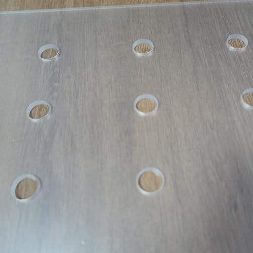 Colini 16 * 12''Transparent Acrylic Dog Hole Router Template Jig for Woodworking - 1/4'' Thick Precision Dog Hole Drilling Guide Board Template for Holding Bench Dogs, Cookies, Holdfasts - Image 3
