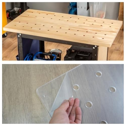 Colini 16 * 12''Transparent Acrylic Dog Hole Router Template Jig for Woodworking - 1/4'' Thick Precision Dog Hole Drilling Guide Board Template for Holding Bench Dogs, Cookies, Holdfasts - Image 5