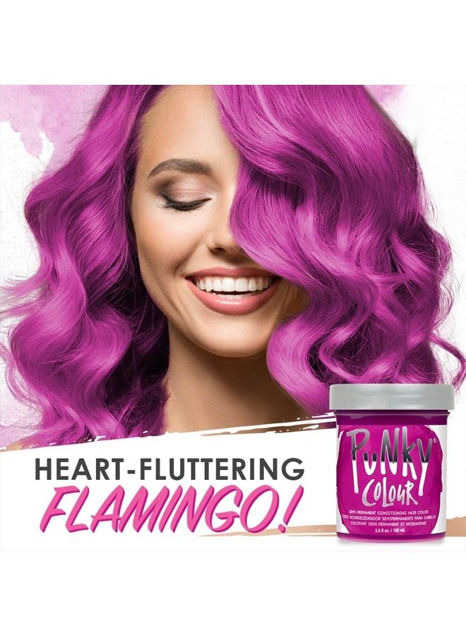 Punky لون شعر وردي فلامينغو شبه دائم، صبغة شعر غير ضارة، نباتية، خالية من PPD والبارابين، تحول إلى لون شعر نابض بالحياة، سهل الاستخدام والتطبيق، يدوم حتى 40 غسلة - Image 4