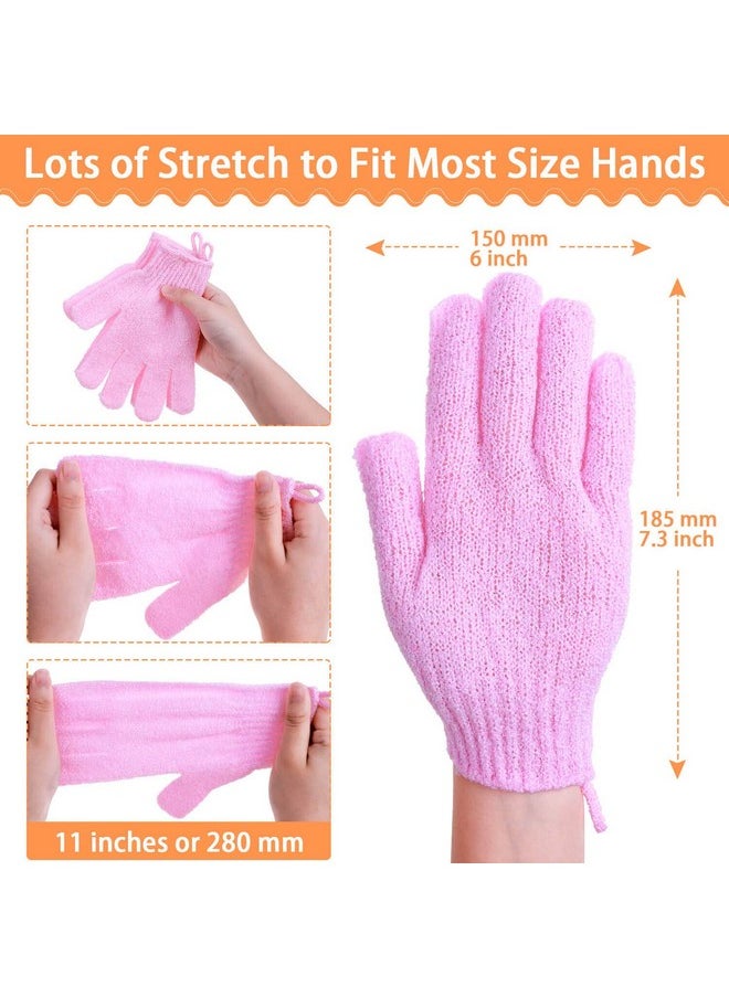 anezus Exfoliating Gloves 6 Pairs Shower Scrub Gloves Bath Loofah Glove Exfoliating For Women To Remove Dead Skin For Body Exfoliate (6 Colors)  - Image 5