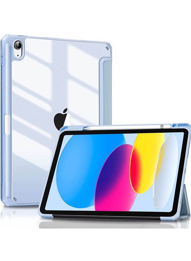 Captaintech Case for iPad 10th Generation 10.9 Inch 2022 Shockproof Cover with Clear Transparent Back Shell with Pencil Holder, Auto Sleep/Wake Cover - Image 1