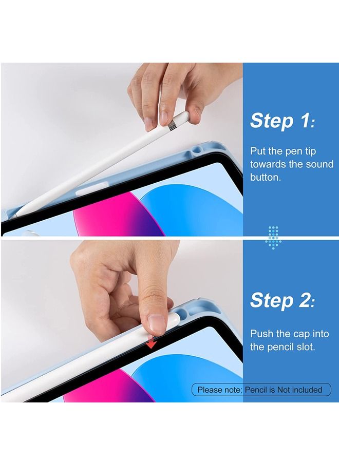 Captaintech Case for iPad 10th Generation 10.9 Inch 2022 Shockproof Cover with Clear Transparent Back Shell with Pencil Holder, Auto Sleep/Wake Cover - Image 3