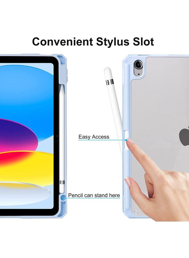 Captaintech Case for iPad 10th Generation 10.9 Inch 2022 Shockproof Cover with Clear Transparent Back Shell with Pencil Holder, Auto Sleep/Wake Cover - Image 5