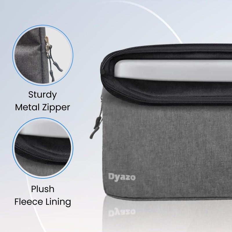 Dyazo 13.3 Inch Laptop Sleeve Case with Handle & Front Pocket and Charger Pouch Compatible for MacBook Air/Pro 14/ M2/M1, HP Envy 13, Chromebook & Notebooks (Grey) - Image 4