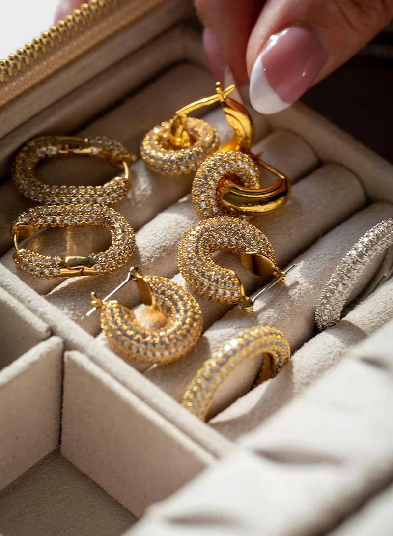 LUV AJ Pave Mini Cuff Earrings