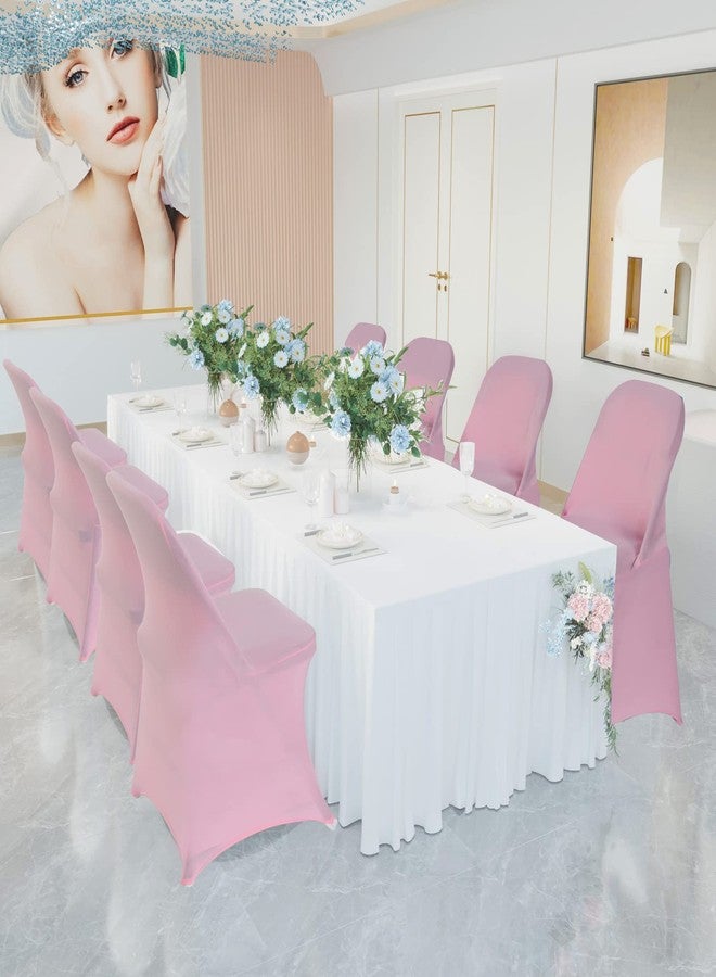 HAINARverS Folding Chair Covers for Wedding, 10pcs Stretch Spandex Washable Fabric Chair Cover, Decoration Chair Cover for Wedding, Party, Banquet, Birthday, Conference, Event(Pink, 10 PCS) - Image 4