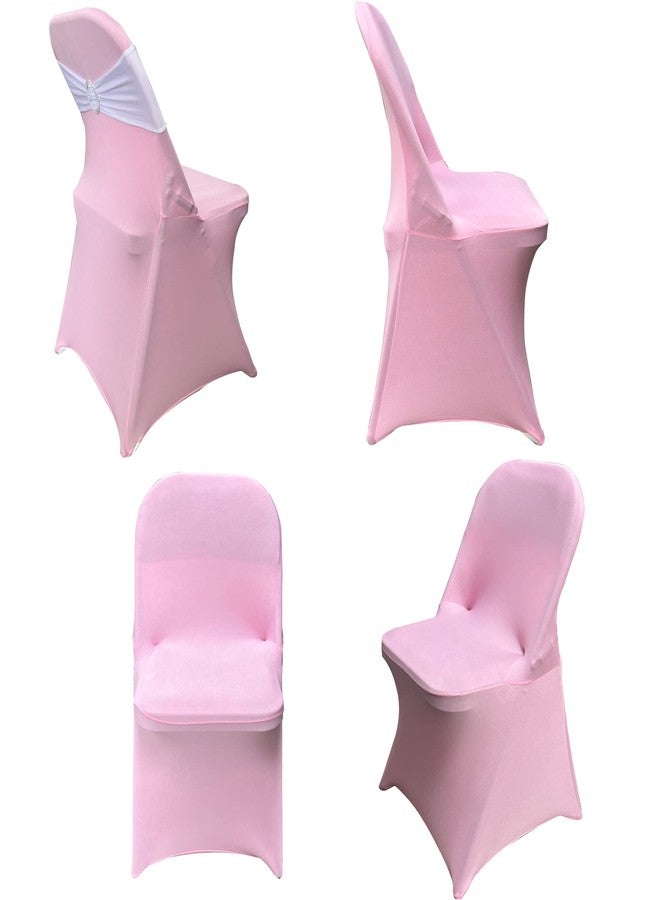 HAINARverS Folding Chair Covers for Wedding, 10pcs Stretch Spandex Washable Fabric Chair Cover, Decoration Chair Cover for Wedding, Party, Banquet, Birthday, Conference, Event(Pink, 10 PCS) - Image 5