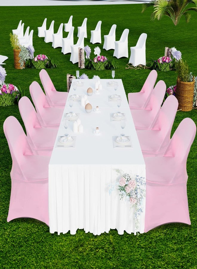 HAINARverS Folding Chair Covers for Wedding, 10pcs Stretch Spandex Washable Fabric Chair Cover, Decoration Chair Cover for Wedding, Party, Banquet, Birthday, Conference, Event(Pink, 10 PCS) - Image 2