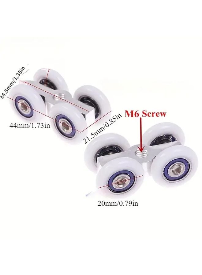2 PCS Hot Sliding Door Rollers 4 Wheels Hanging Home Door Hardware Accessories - Image 3