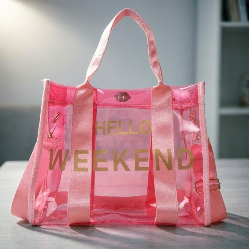 Beach Satchel - Large capacity PVC waterproof lightweight storage bag perfect for summer vacations, swimming, and outdoor activities with secure closure design. (Option 9) - Image 4