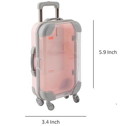 KAVSIYA KAVSIYA Mini Suitcase for Lipgloss Luggage Box Eyelash Case Lashes Clear Box Pencil Case Christmas Candy Box  Beauty Accessories Organizer Box  Compact Travelling Box  - Image 3