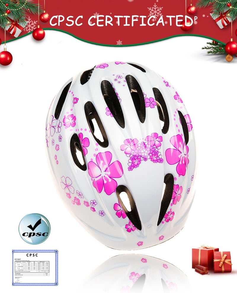 BeBeFun Girl Helmet for Bike,Kids Bike Pink Helmet for Girls Approximately Ages 3-10 Years Adjuastable and Multi-Sport, from Toddler to Kids CPSC Certicated - Image 2