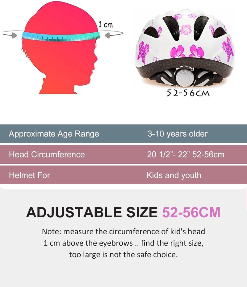 BeBeFun Girl Helmet for Bike,Kids Bike Pink Helmet for Girls Approximately Ages 3-10 Years Adjuastable and Multi-Sport, from Toddler to Kids CPSC Certicated - Image 5