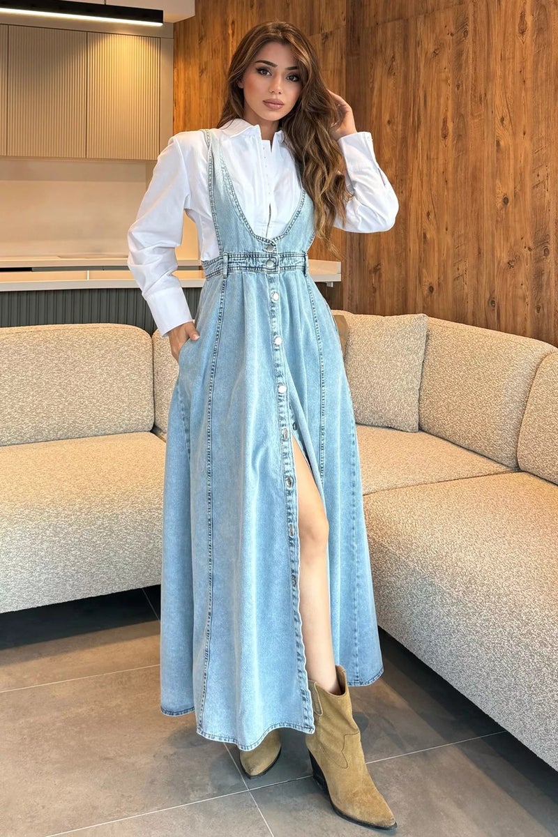 Gülseli Gulseli Women's Overalls Denim Jean Dress  - Image 4