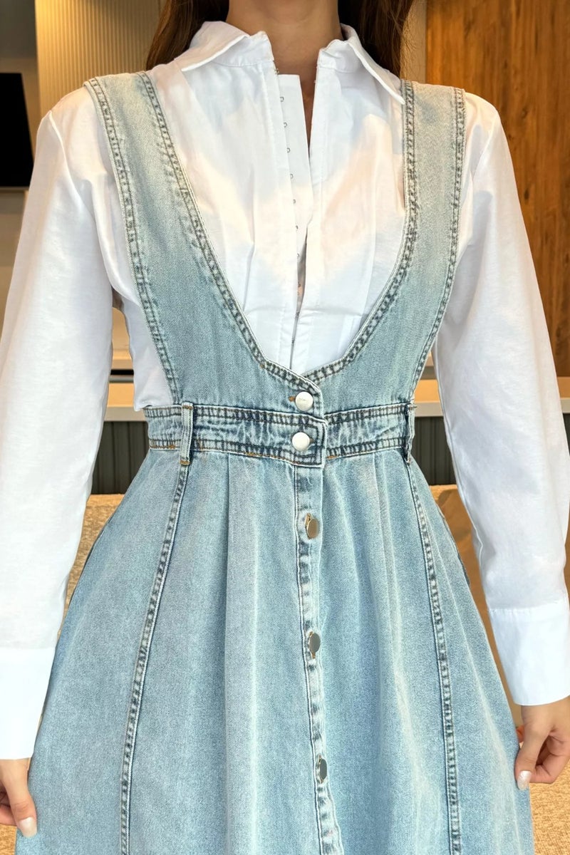Gülseli Gulseli Women's Overalls Denim Jean Dress  - Image 3