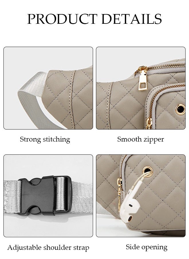 DUNISO - Crossbody Bag Waist Bag for Men and Women Waterproof Multipurpose Chest Shoulder Bag with Buckle Everyday Carry Bag Sling Bag for Travel Work Sports Gray Pack - Image 1