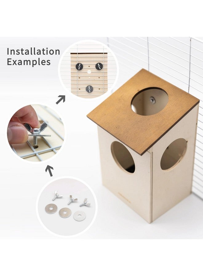 NEOUZA Sugar Glider Nest Nesting Box House for cage， Small Animal Accessories，Made of Wood, Easy to Clean，Toys Supplies - Image 4