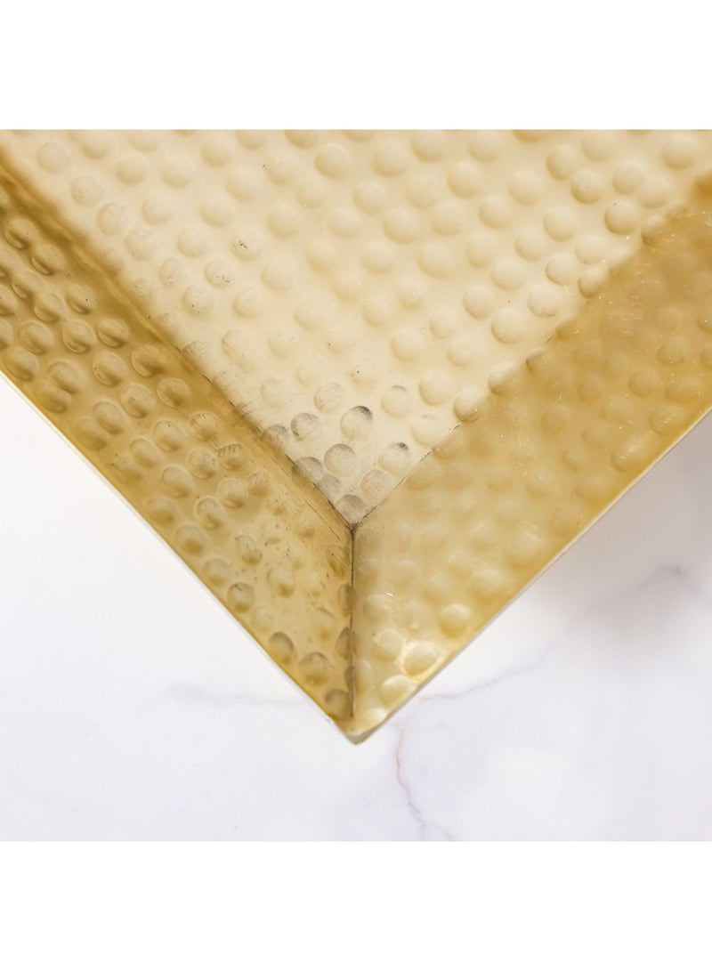 DANUBE HOME Avalon Square Serving Tray for Kitchen, Dining & Parties – Elegant Melamine Tray for Snacks, Tea, Coffee, Breakfast, Appetizers & Home Décor L25XW25XH2 Cm Gold - Image 2