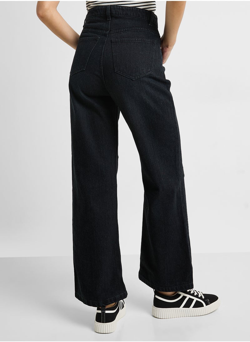 Ginger High Rise Distressed Wide Leg Jeans  - Image 3