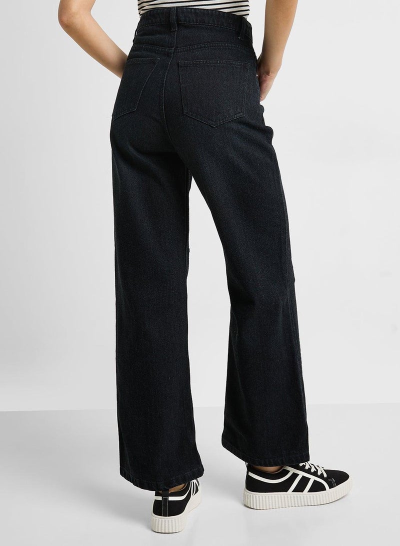Ginger High Rise Distressed Wide Leg Jeans - Image 4