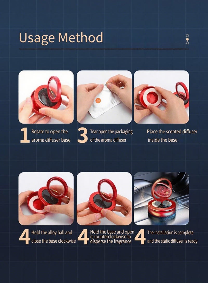 معطر هواء رملي شمسي للسيارة، ناشر عطر دوار يعمل بالطاقة الشمسية، زينة عطرية للسيارة والمنزل والمكتب - Image 4