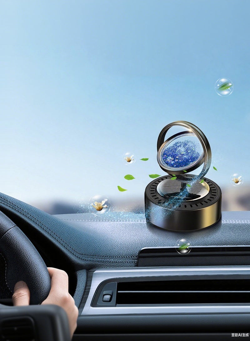 معطر هواء رملي شمسي للسيارة، ناشر عطر دوار يعمل بالطاقة الشمسية، زينة عطرية للسيارة والمنزل والمكتب - Image 3
