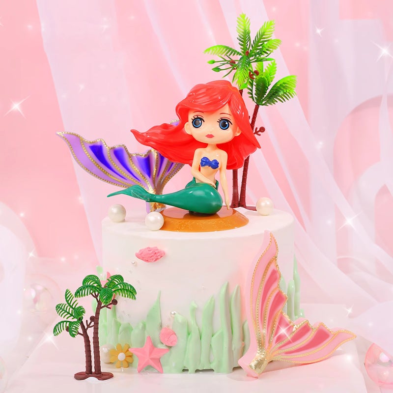 Shell Mermaid Cake Decoration Princess Birthday Cake Accessories Ocean Theme Creative Baking Supplies - Image 4