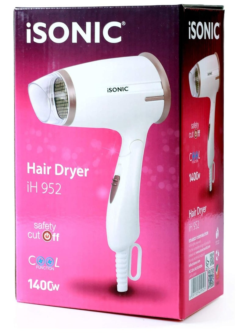 Isonic iH 952 Hair Dryer - White - pzsku/Z14F292660336770EDEEDZ/45/_/1726148218/2a610caa-2cf4-4ea2-afe0-b48db8b454b1