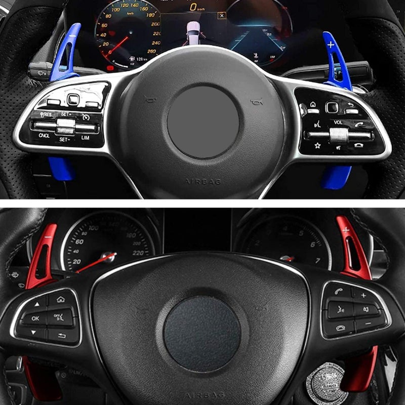 Steering Wheel Paddle Shifter Extension Blue Premium Aluminum Alloy - Anti-Corrosion Wear-Resistant Paddle Extenders For Cars for Mercedes Benz Specific Models 2015-2022 - Image 3