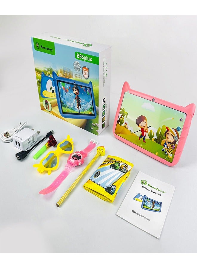 سمارت باري جهاز لوحي Smartbarry B86 Plus للأطفال عالي الدقة مقاس 7 بوصات مزود بواي فاي مع هدايا - وردي - Image 2