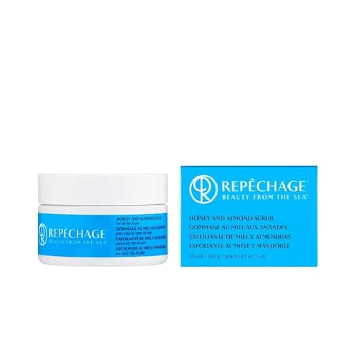 Repechage Honey and Almond Face Scrub For All Skin Types - Exfoliating Face Mask & Scrub Deeply Cleanses, Gentle Facial Exfoliator Helps Remove Blackheads & Unclog Pores, Softens Skin, 125mL / 0.5 oz. - Image 1