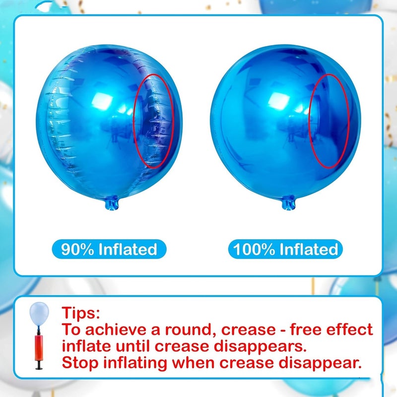 Royal Blue Metallic Film Balloons 6pcs for Eid Decorations Birthday Party Gender Reveal Baby Shower Underwater Theme - Image 5