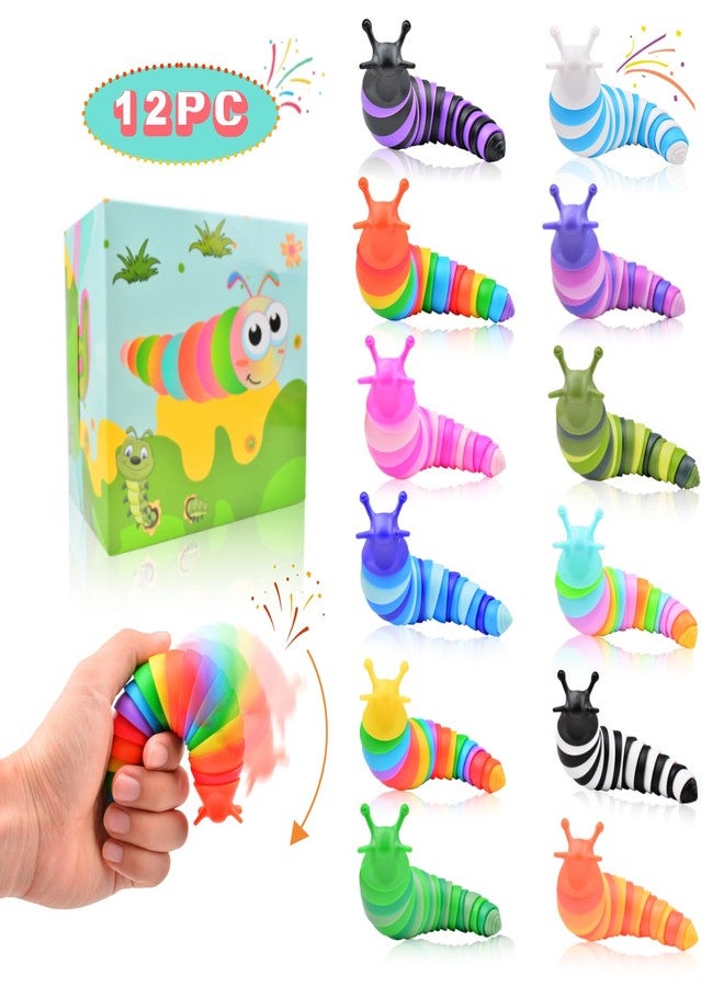 Cevioce 12 Pcs Toddler Party Favors for Kids 8-12 Fidget Toys Slug for Students Treasure Box Toys for Classroom Prizes Toddler Christmas Stocking Stuffers Gifts for Kids - Image 1