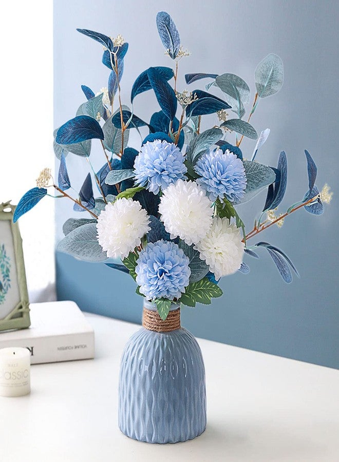MOOMASS Artificial Flowers with vases, Fake Hydrangea with Eucalyptus Bouquet Combination, Living Room Family Banquet Party Wedding Decoration… - Image 2