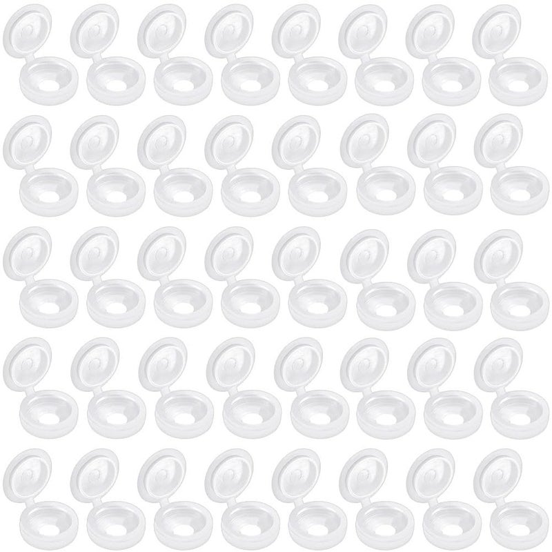 Generic Thboxes 100 Pcs Screw Cover Caps, 0.34 Inch Plastic Hinged Screw Covers, Snap on Replacement Screw Decorative Covers for M4 Screws（White)  - Image 1