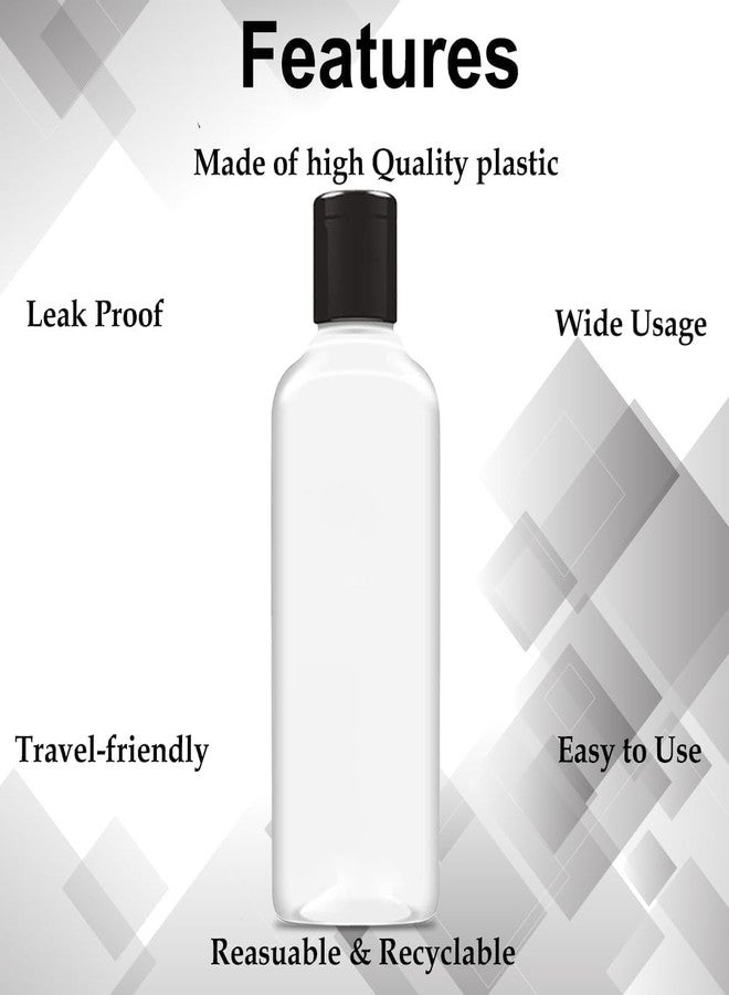 JOYUS 200ml Squeeze Bottle with Flip Top Cap, Empty BPA-Free Refillable Container For Shampoo, Lotions, Liquid Body Soap, Creams, Liquid Cosmetic Travel Size Transparent Bottle, Black Cap, Set of 10 - Image 2
