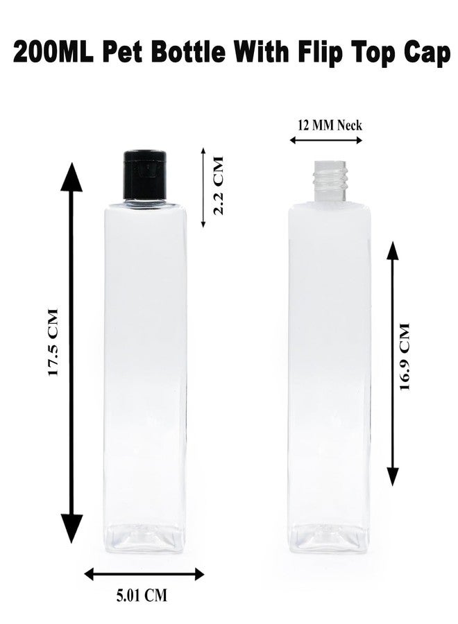 JOYUS 200ml Squeeze Bottle with Flip Top Cap, Empty BPA-Free Refillable Container For Shampoo, Lotions, Liquid Body Soap, Creams, Liquid Cosmetic Travel Size Transparent Bottle, Black Cap, Set of 10 - Image 4