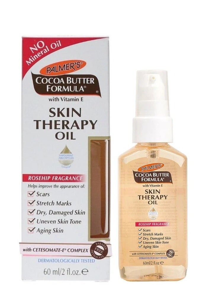 PALMER'S Cocoa Butter Formula Skin Therapy Oil And Pure Argan Oil Rosehip Fragrance For Face And Body To Improve The Appearance Of Scars, Stretch Marks, Dry Damaged Skin and Signs Of Aging 60ml 