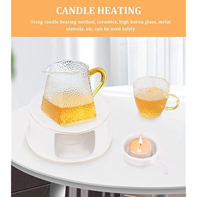 إكسفور سخان إبريق الشاي مع ملعقة لتسخين الشاي والقهوة والحليب، مناسب لأباريق الشاي الزجاجية والسيراميكية - Image 5