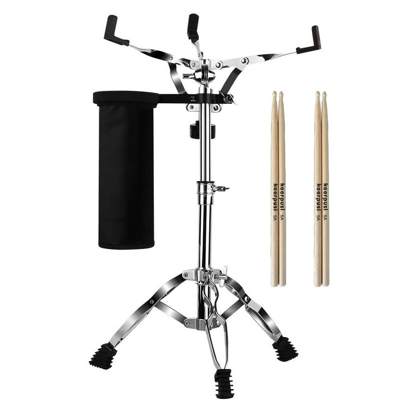Keerpusi Snare Drum Stand with Drum Sticks Holder And two drumsticks Double Braced Tripod Snare Stand for 10 to 14 Inch Snare Drum Pad Snare Drum Beginners Adjustable Height 145 to 23 Inches - Image 2