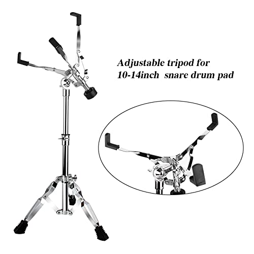 Keerpusi Snare Drum Stand with Drum Sticks Holder And two drumsticks Double Braced Tripod Snare Stand for 10 to 14 Inch Snare Drum Pad Snare Drum Beginners Adjustable Height 145 to 23 Inches - Image 3