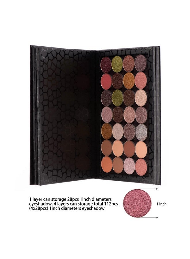 Allwon 4Layer Book Shaped Magnetic Palette Large Empty Makeup Palette Storage Box For Eyeshadow Lipstick Blush Powder (Black) - Image 5