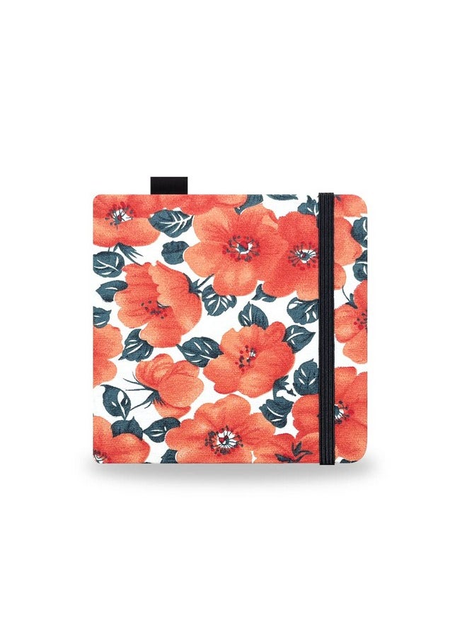 Qianshan Watercolor Sketchbook,5X5 Inch Portable Square Cloth Cover Notebook, 20 Sheets Watercolor Textured Drawing Papers, 300 Gsm Art Paper Sketchbook Orange Flower  - Image 1