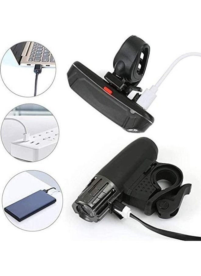 Captaintech USB Rechargeable Bike Lights Set – 1 Headlight & 2 Taillights with 4 Modes | IP65 Waterproof, Easy Fit (11.2 x 8 x 5.8cm)  - Image 3