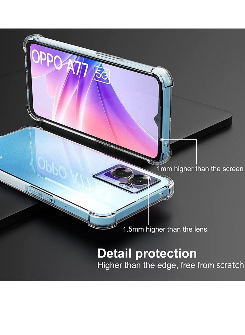 ELTRAZONE Case for OPPO A57 5G / OPPO A77 5G Clear Case Cover Soft Flexible Transparent Silicone TPU Back Cover Full Camera Protection with Shockproof Bumper Corner  - Image 2