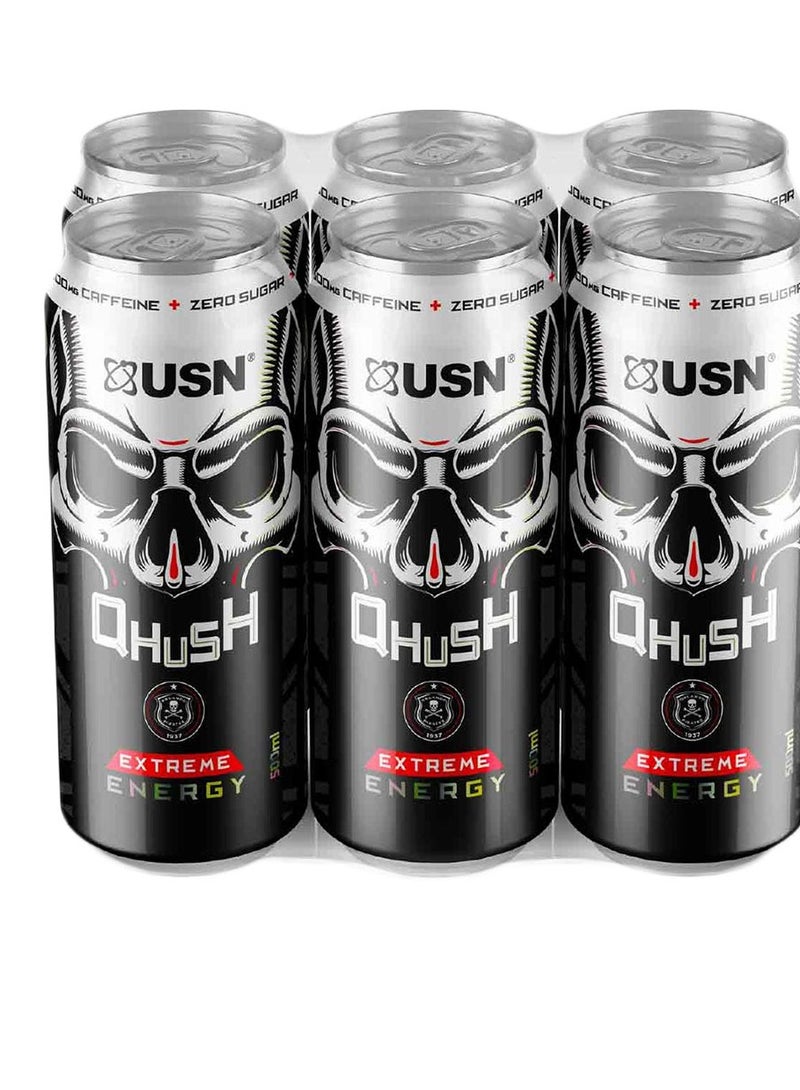 USN Qhush Energy Drink Extreme 500ML Pack Of Six Zero Sugar - Image 2